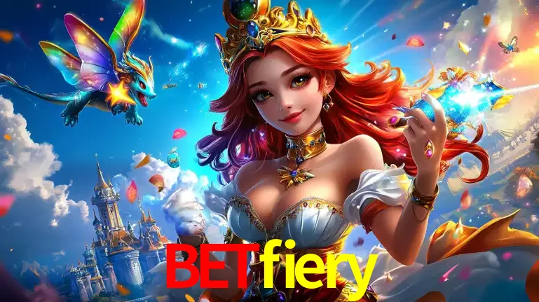A princesa de um reino de fantasia mágico, com seu pequeno dragão, apresentando um mundo de prêmios encantados nos jogos de caça-níqueis do cassino betfiery.