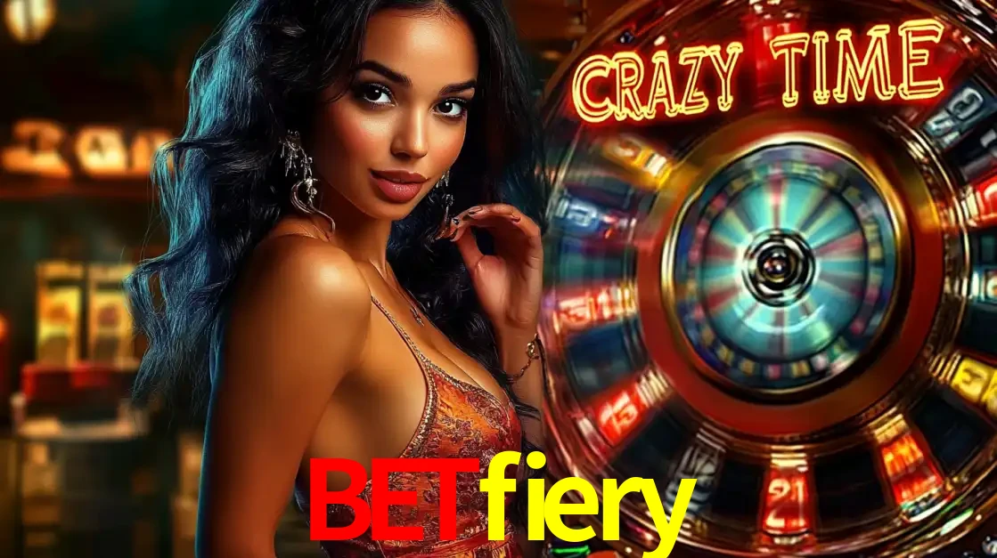 Mulher elegante ao lado da vibrante roda da fortuna do jogo de cassino ao vivo Crazy Time, um dos game shows mais populares e cheios de prêmios do betfiery.